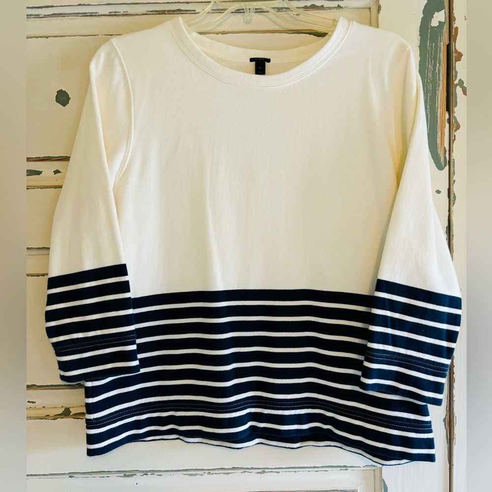 J.Crew Nautical Sweatshirt 3/4 Sleeve